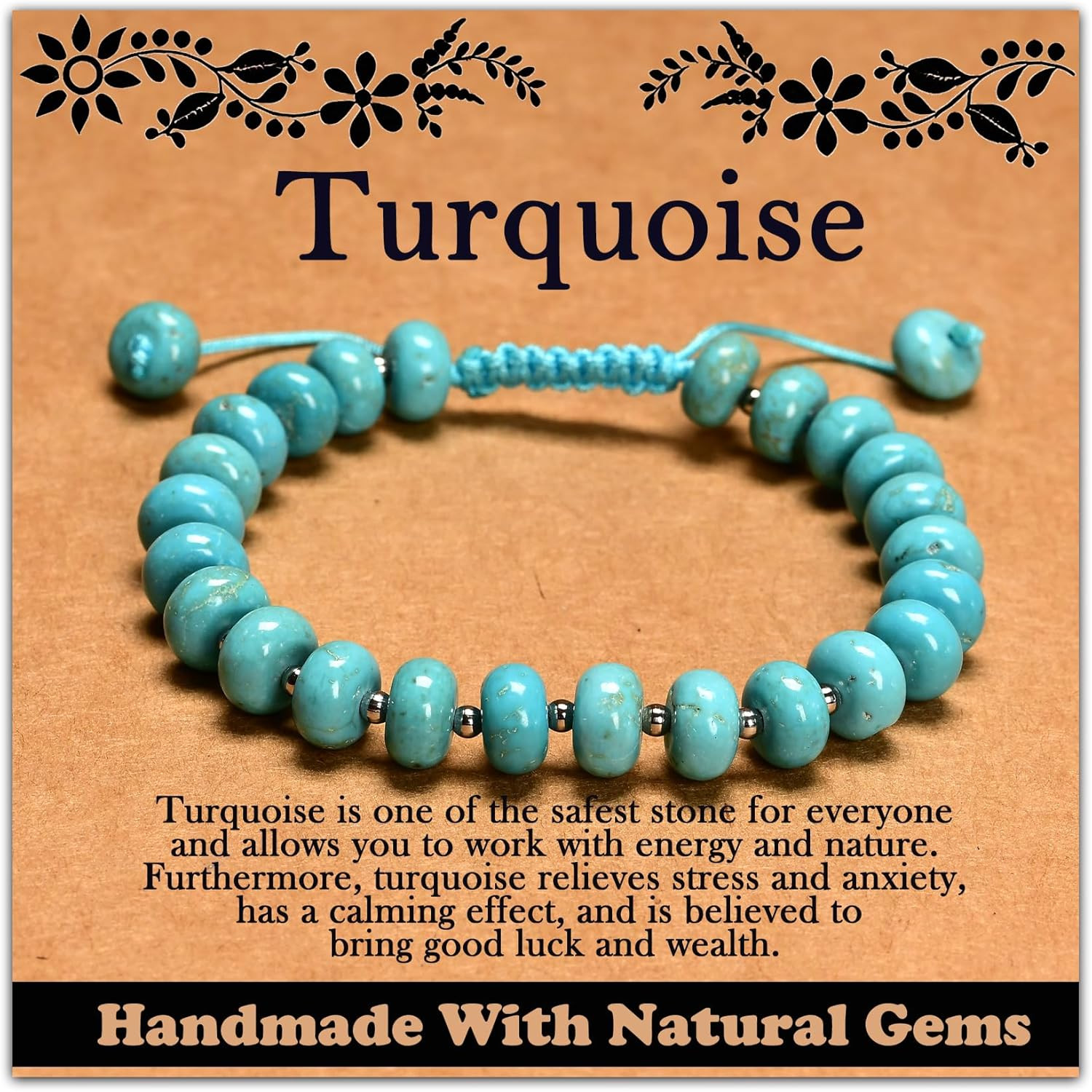 468Handmade Adjustable Natural Gemstone Crystal Bracelet Healing Power Energy In