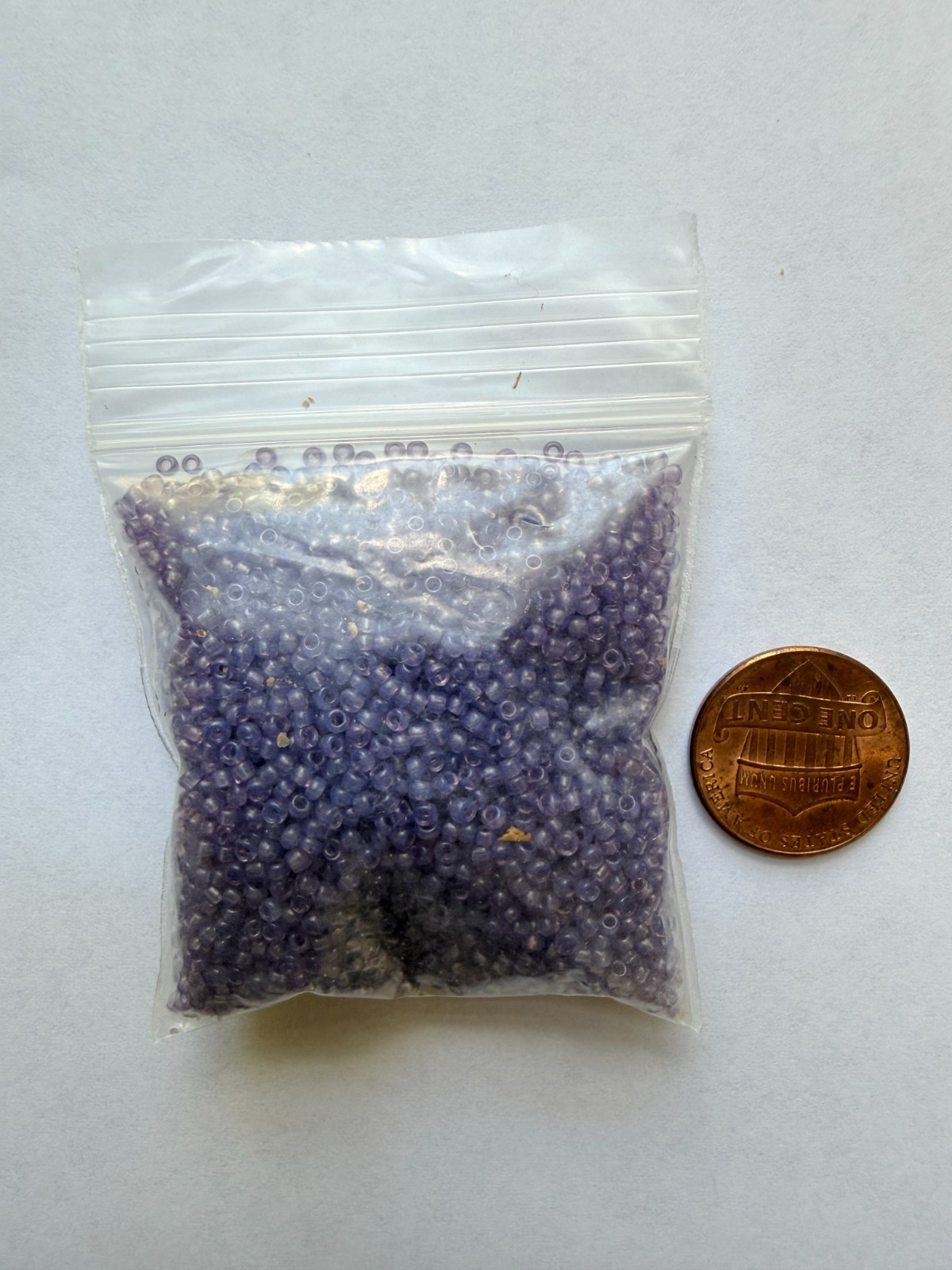 Vintage French Glass Micro Seed Beads: Translucent Opalescent Purple 12/0-13/0