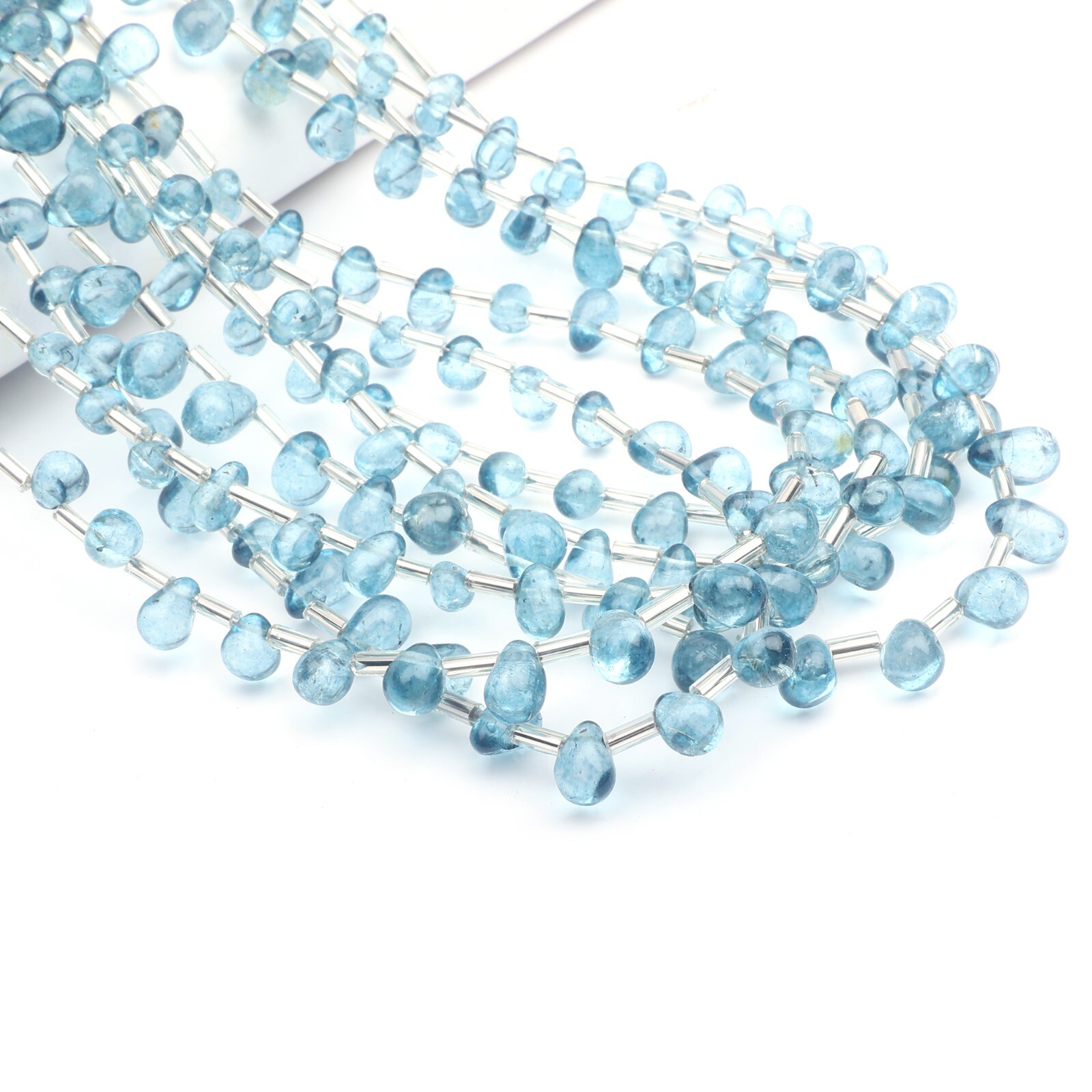 London Blue Topaz Beads 16 Inch Strand 6-8 MM Beads Smooth Drop Gemstone Beads