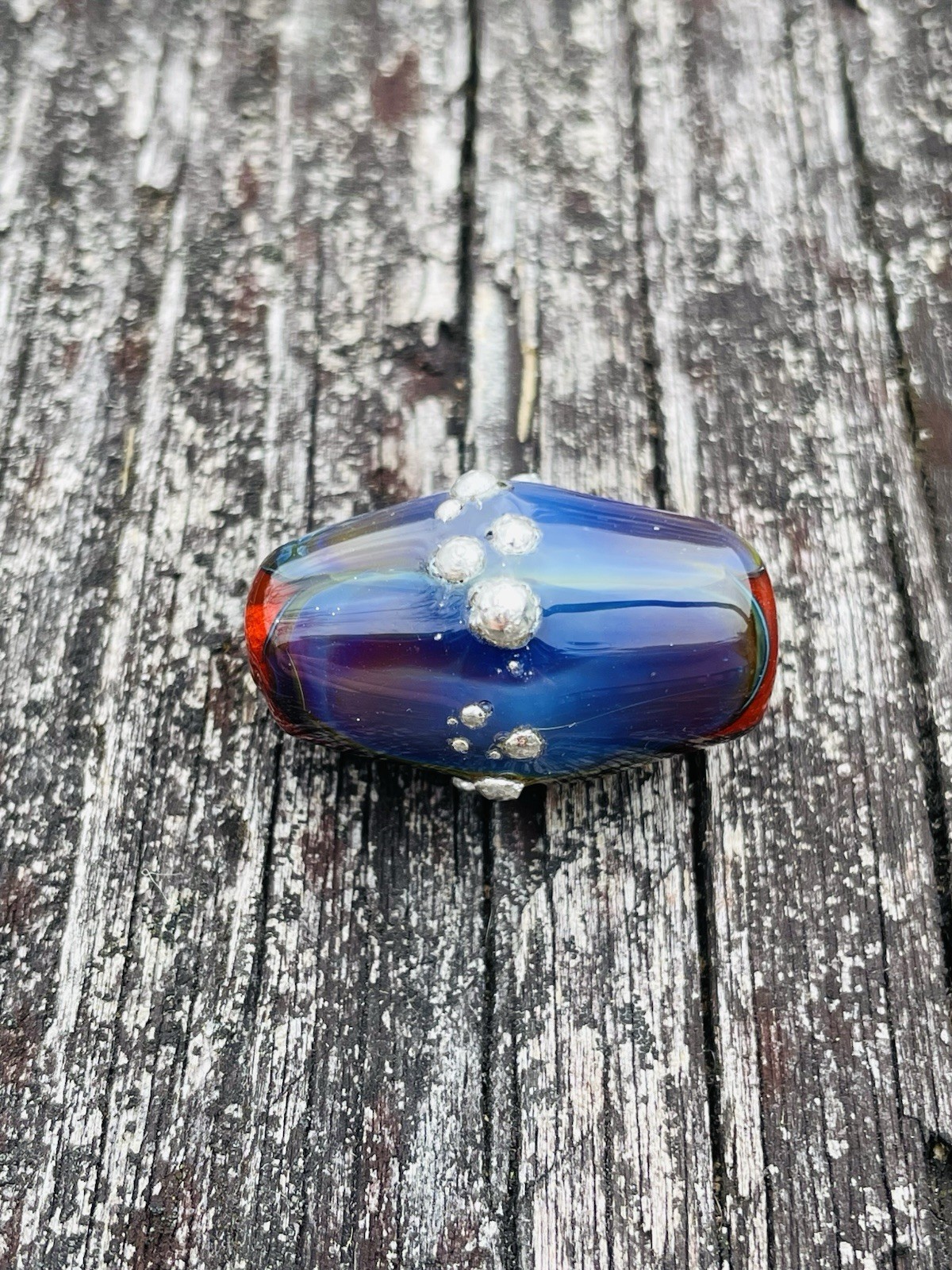 Lampwork Glass Focal Bead HANDMADE Lampwork Bead Artisan Made With Fine Silver