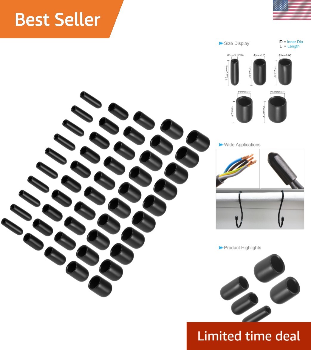 High-Quality Rubber Bolt Caps, 50pcs – Round End Caps for Home & Industrial Use