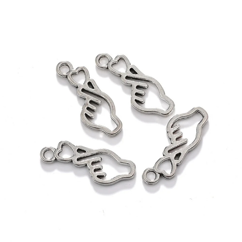 10-100Pcs Finger Heart Diy Jewelry Charms Beads Borahae I Purple You Necklace De