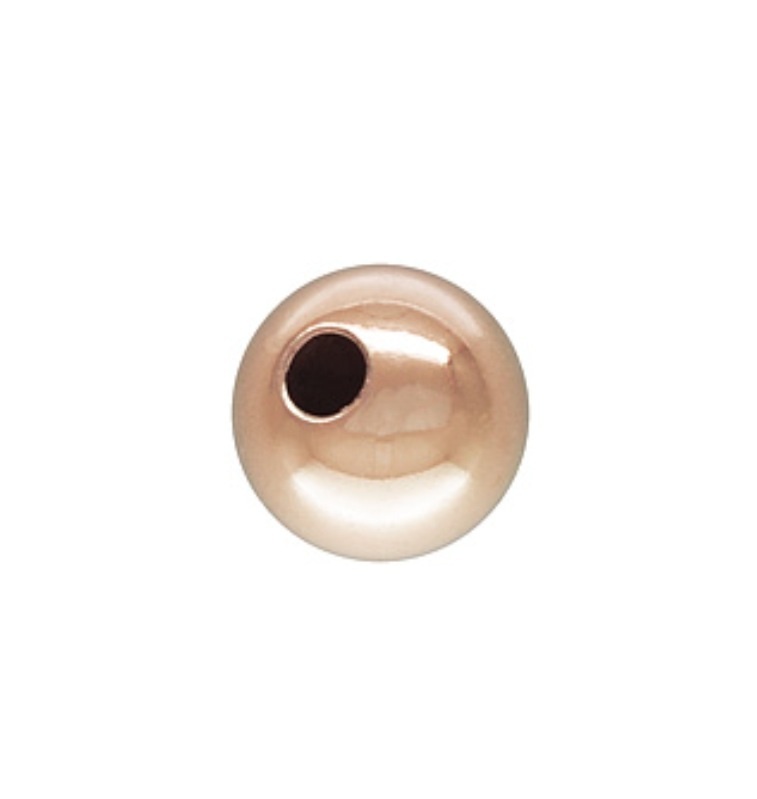 14k Rose Gold Filled 4mm Seamless Round Smooth Bead 20pcs #7101-4