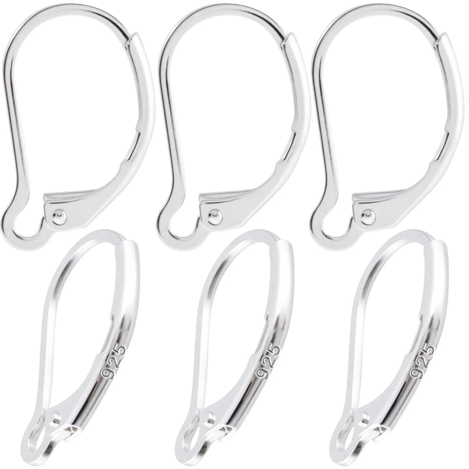 6pcs 925 Sterling Silver Earring Hooks, Hypoallergenic Leverback Earring Back…