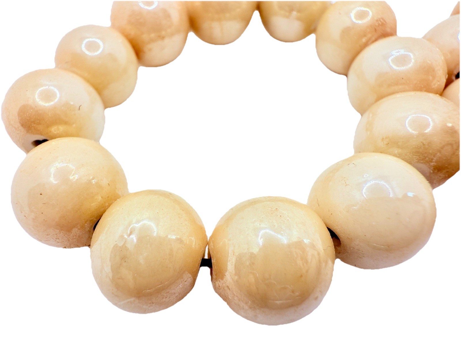 Earth Tone Glass Spacer Beads 15mm Glossy Qty:12