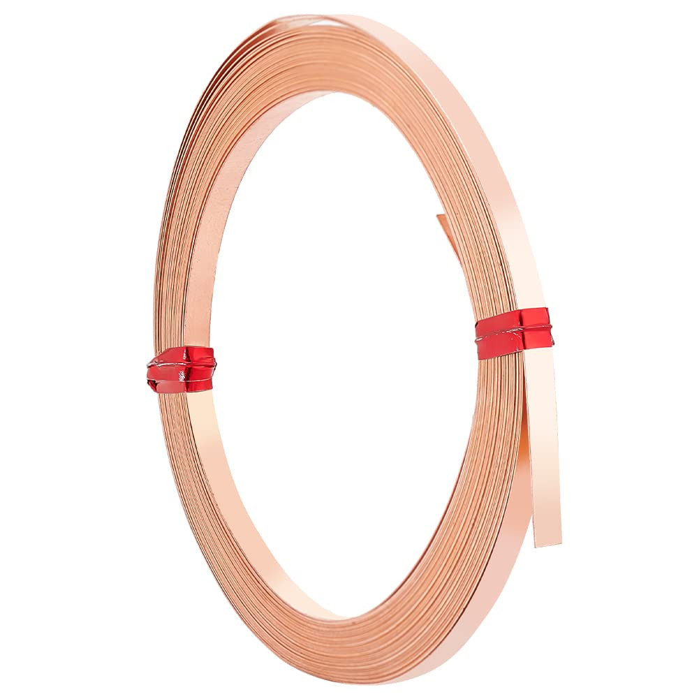 19.7 Ft 32 Gauge Flat Pure Copper Wire, 3Mm Wide Bezel Wire for DIY Jewelry Craf
