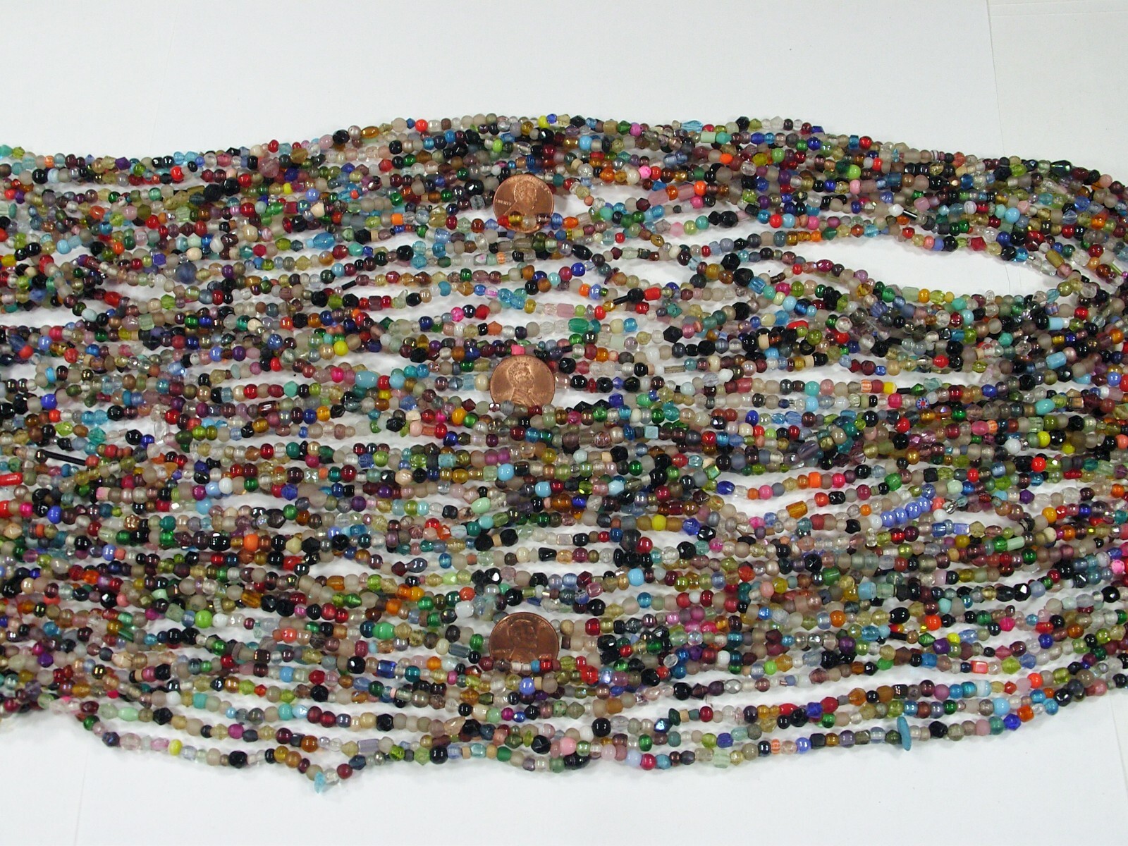 30 Strands 36″ India Handmade Assorted Color Glass Beads Wholesale Bulk (CT-53)