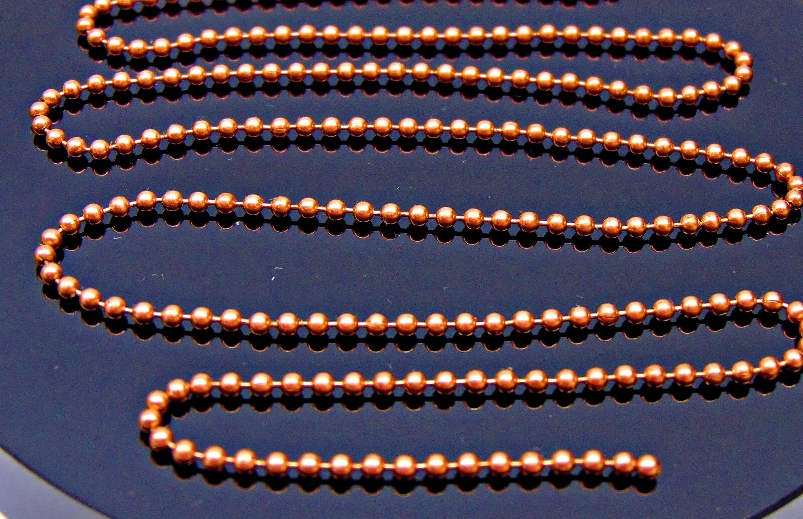 Petite COPPER 1.8mm Ball CHAIN #1 size Small Round Bead Lengths 10, 25, 50, 100