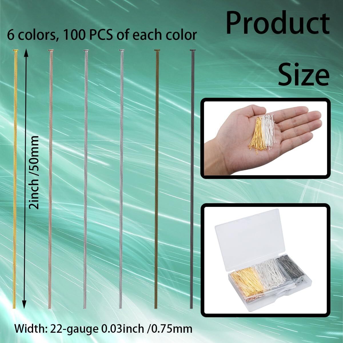 Free Shipping 600Pieces Flat Head Pins for Jewelry Making DIY Straight Head Pins