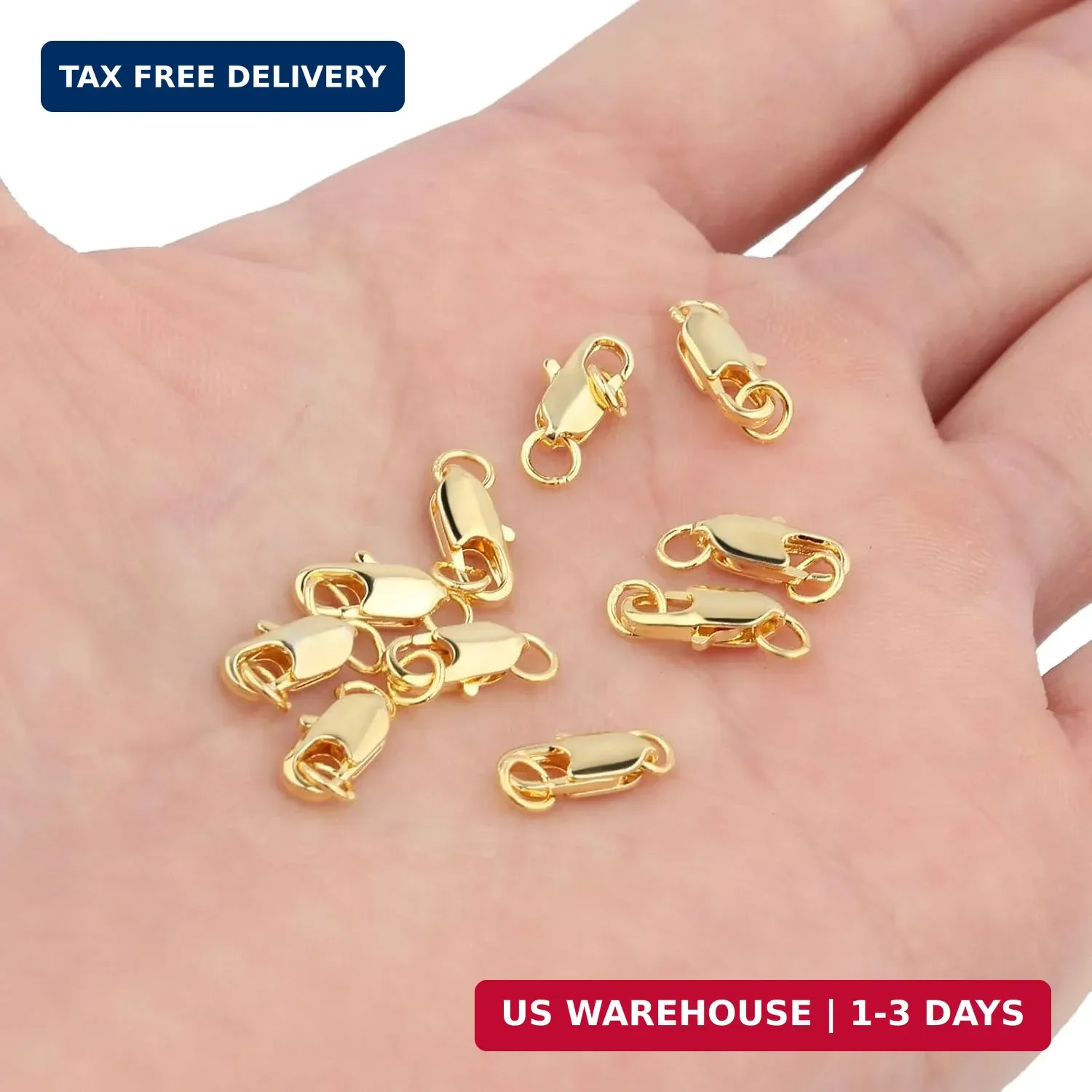 10Pcs 18k Gold Lobster Clasps for Jewelry Making – Lobster Claw Clasp Filled wit