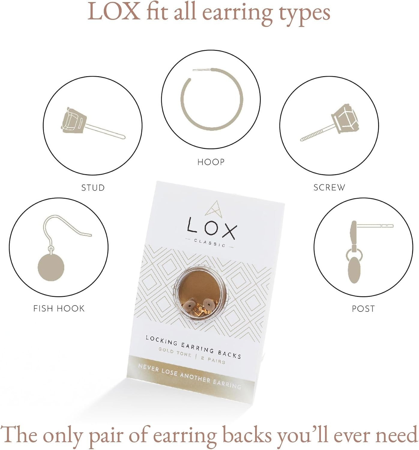 Safe & Easy-to-Use Earring Back Replacements – Gold (2)