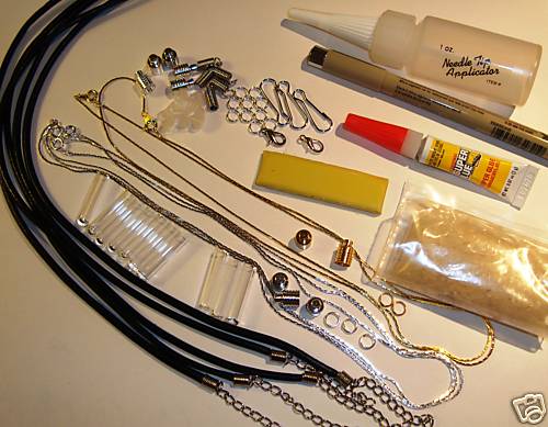 Name on Rice START UP KIT SUPPLIES VIALS Chain Leather cord Vials Oil rice +more