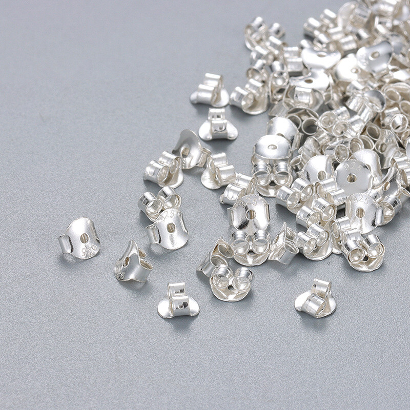 Wholesale 10PCS S925 Pure Silver Earplugs Ear Plugs DIY Jewelry Findings