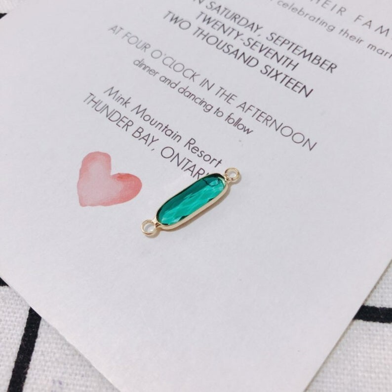 10pcs CZ Pave Rectangle Crystal Pendant Connector,Zircon Rectangle Oval Charms