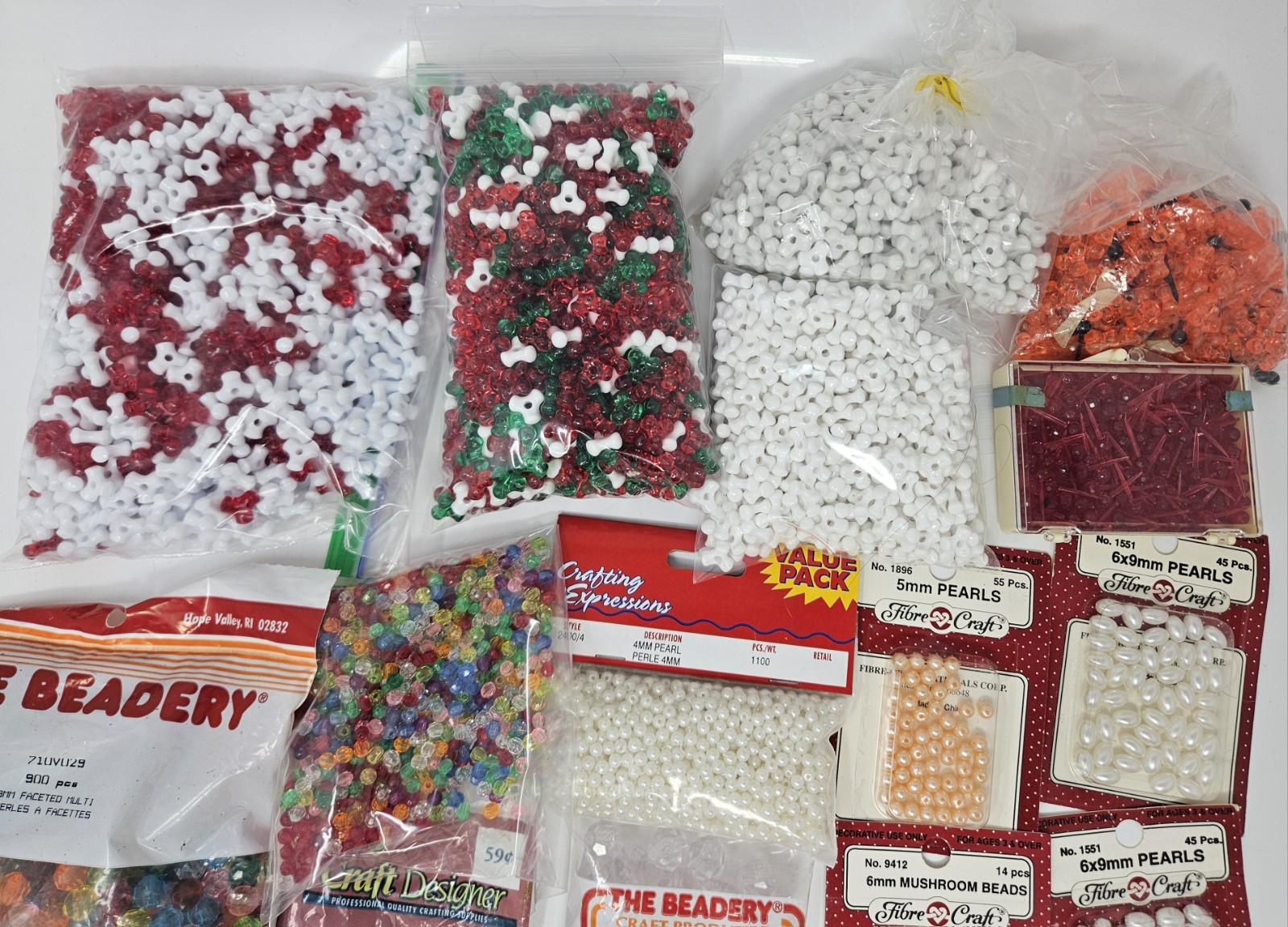 Lot of Assorted Plastic Faceted Tri Beads Kids Jewelry Making Crafts Beading