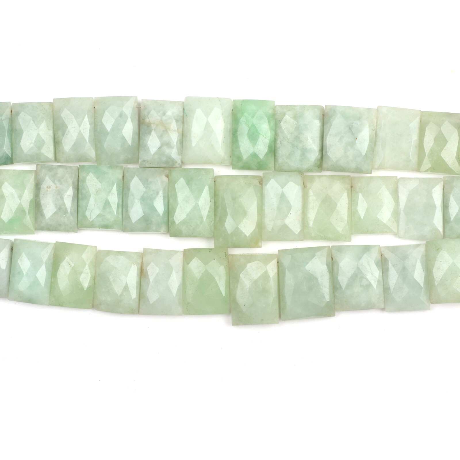 Burmese Jade Beads, Gemstone Beads, 8 Inch 8X11-11X15 mm Beads, Faceted Beads,