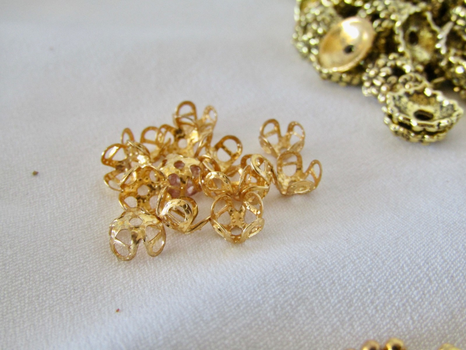 Beads for Jewelry Making – Large Selection of Gold Toned Spacer Beads 8mm & 11mm