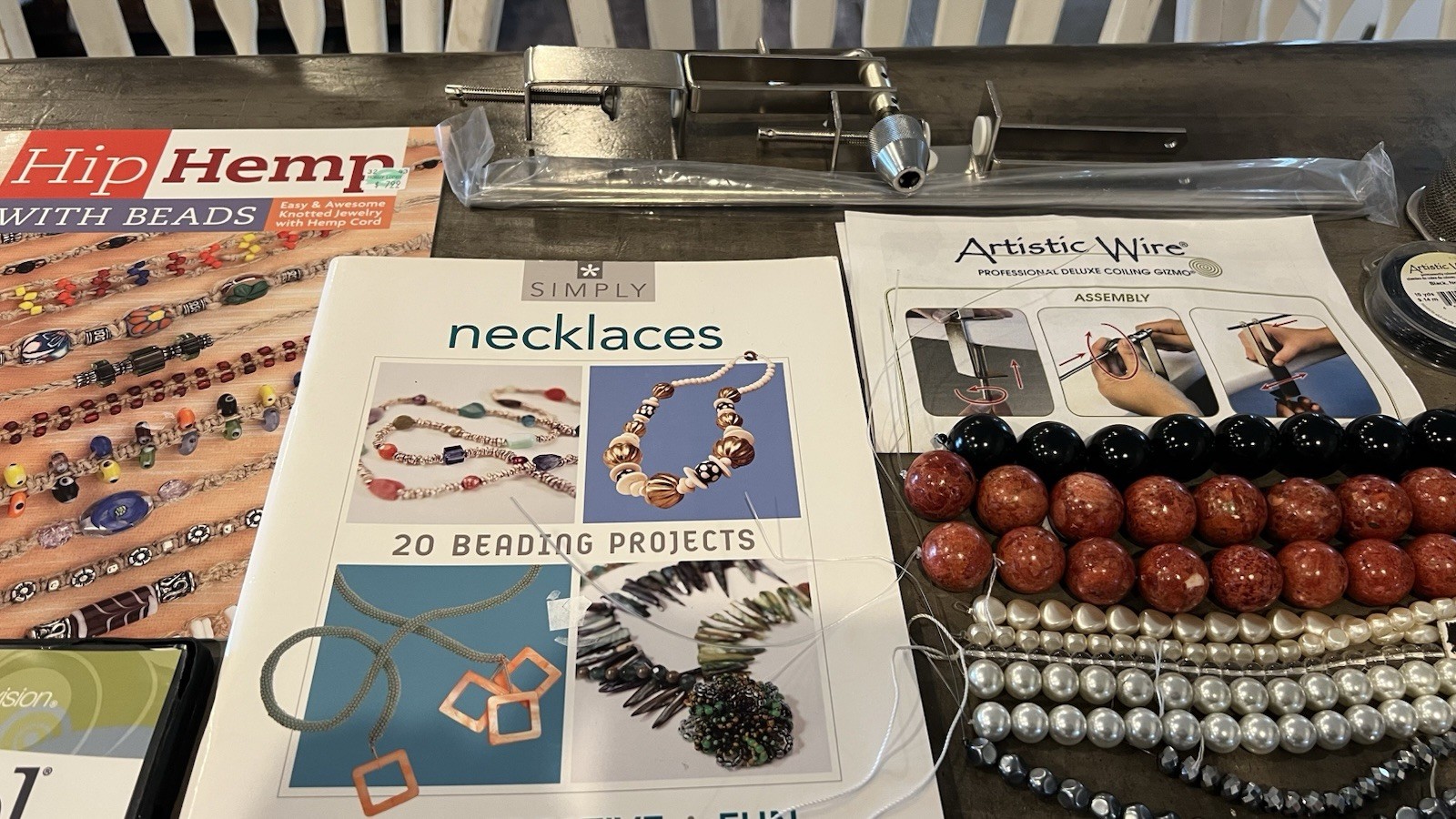 Lot Of Jewelry Making Supplies: Beads, Pendants, Tools, Books & DVD’s Gemstones
