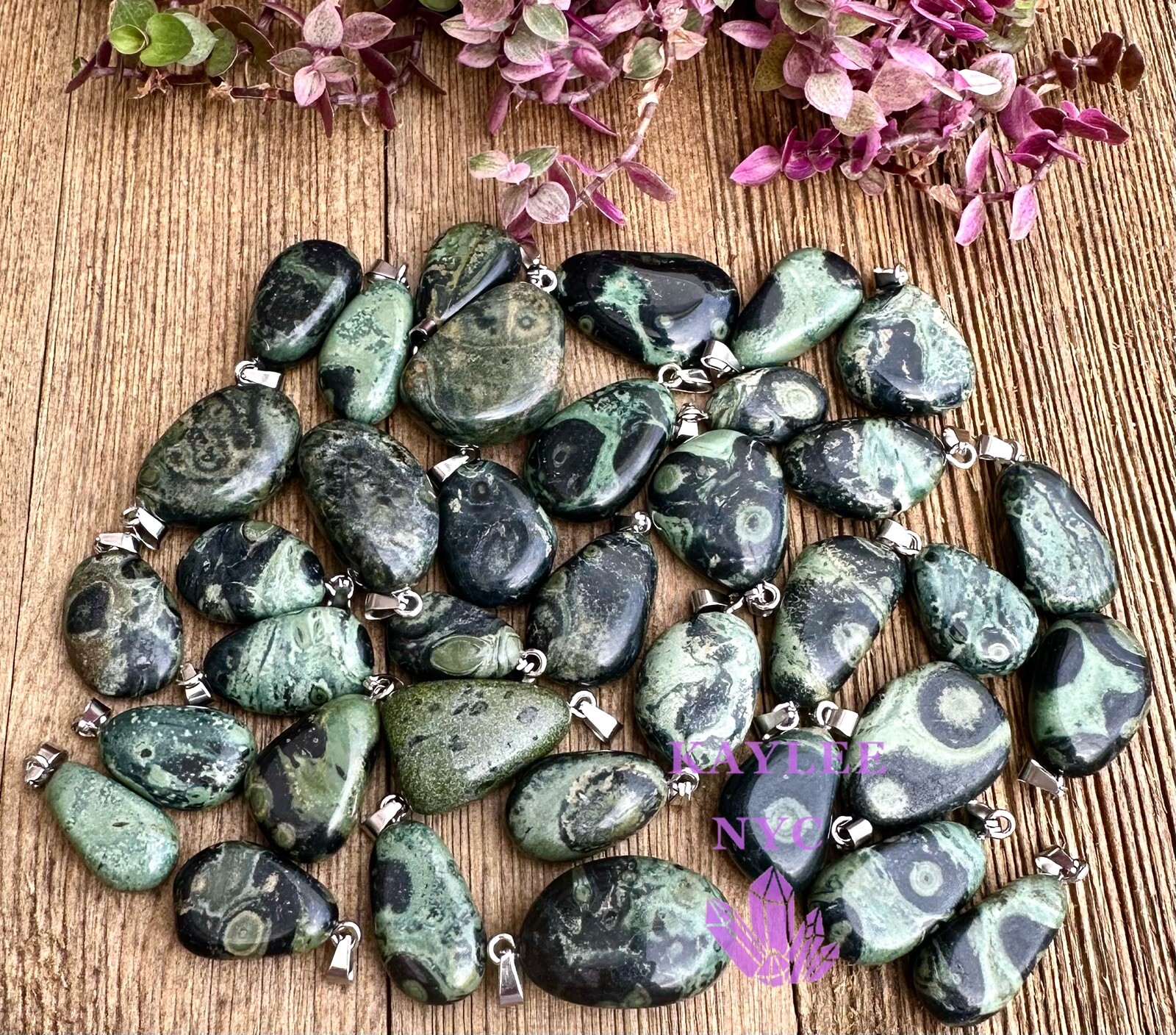Wholesale Lot 36 Pcs Natural Kambaba Jasper Crystal Pendant Healing Energy