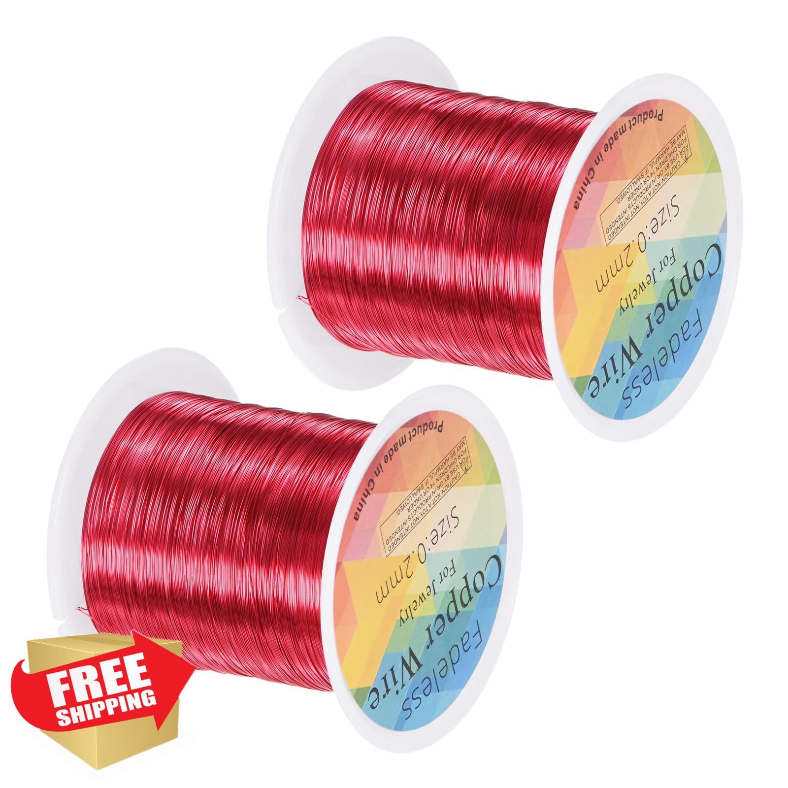 M METERXITY Jewelry Wire 0.2mm Red 2 Rolls