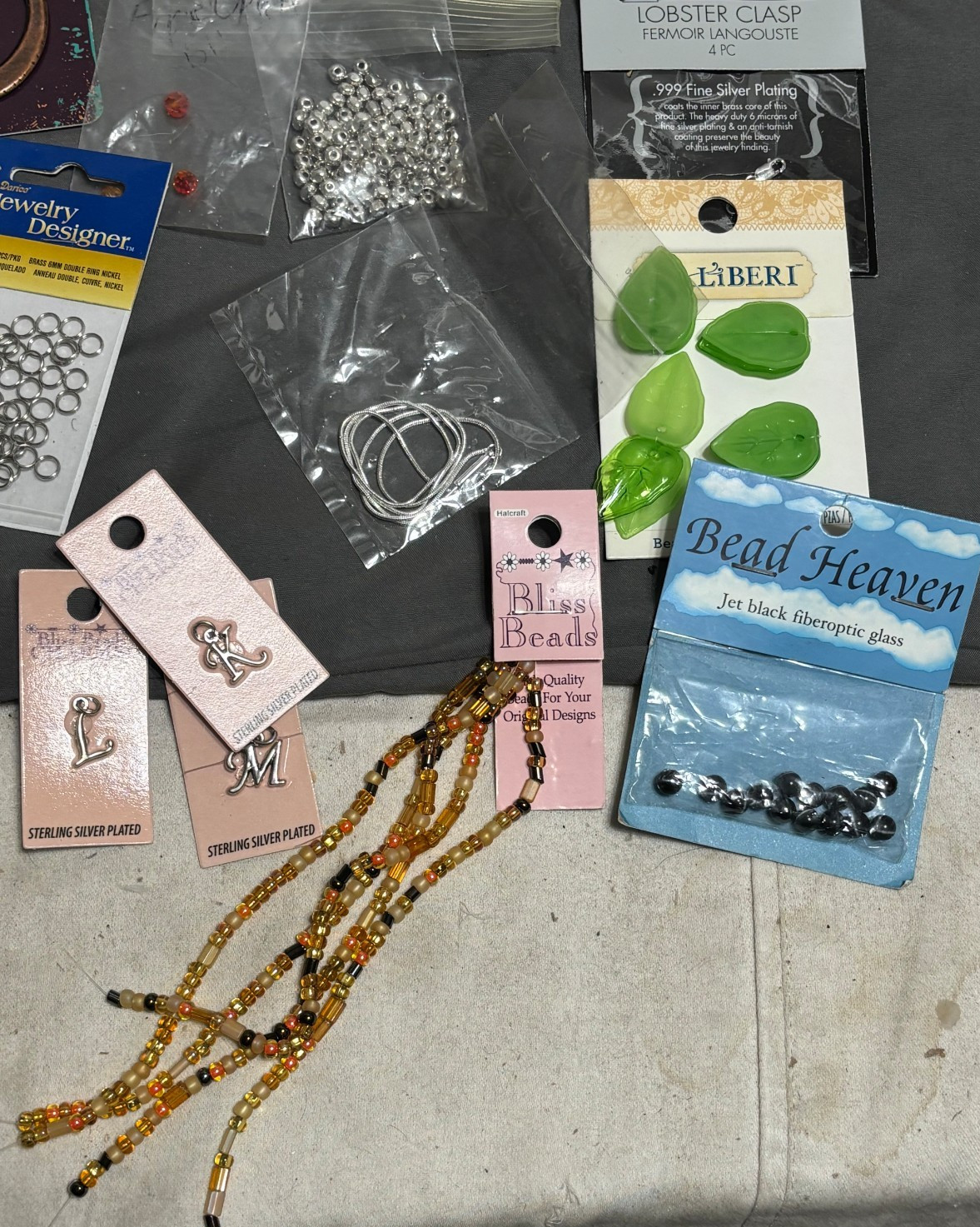 Large lot JEWELRY MAKING CRAFT Supplies BEADS Gems WIRE copper silver Gemstones