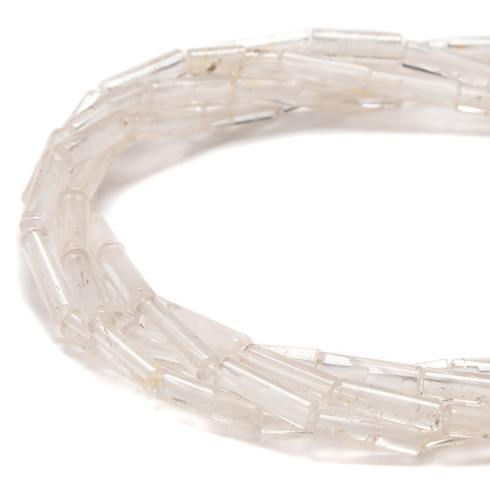 Natural Clear Quartz Cylinder Tube Beads Size 4x13mm 15.5” Strand