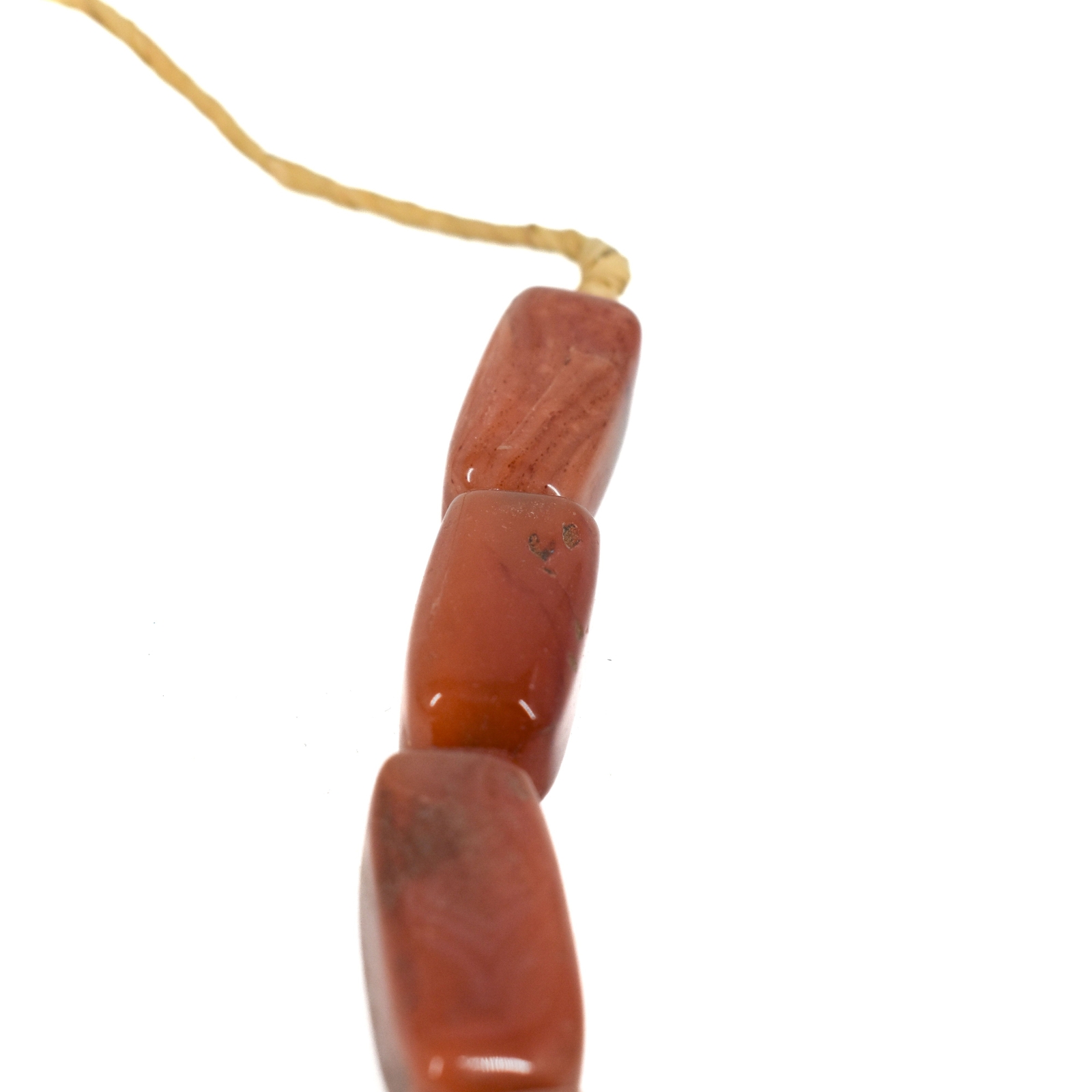 Carnelian Stone Faceted Rectangular Trade Beads