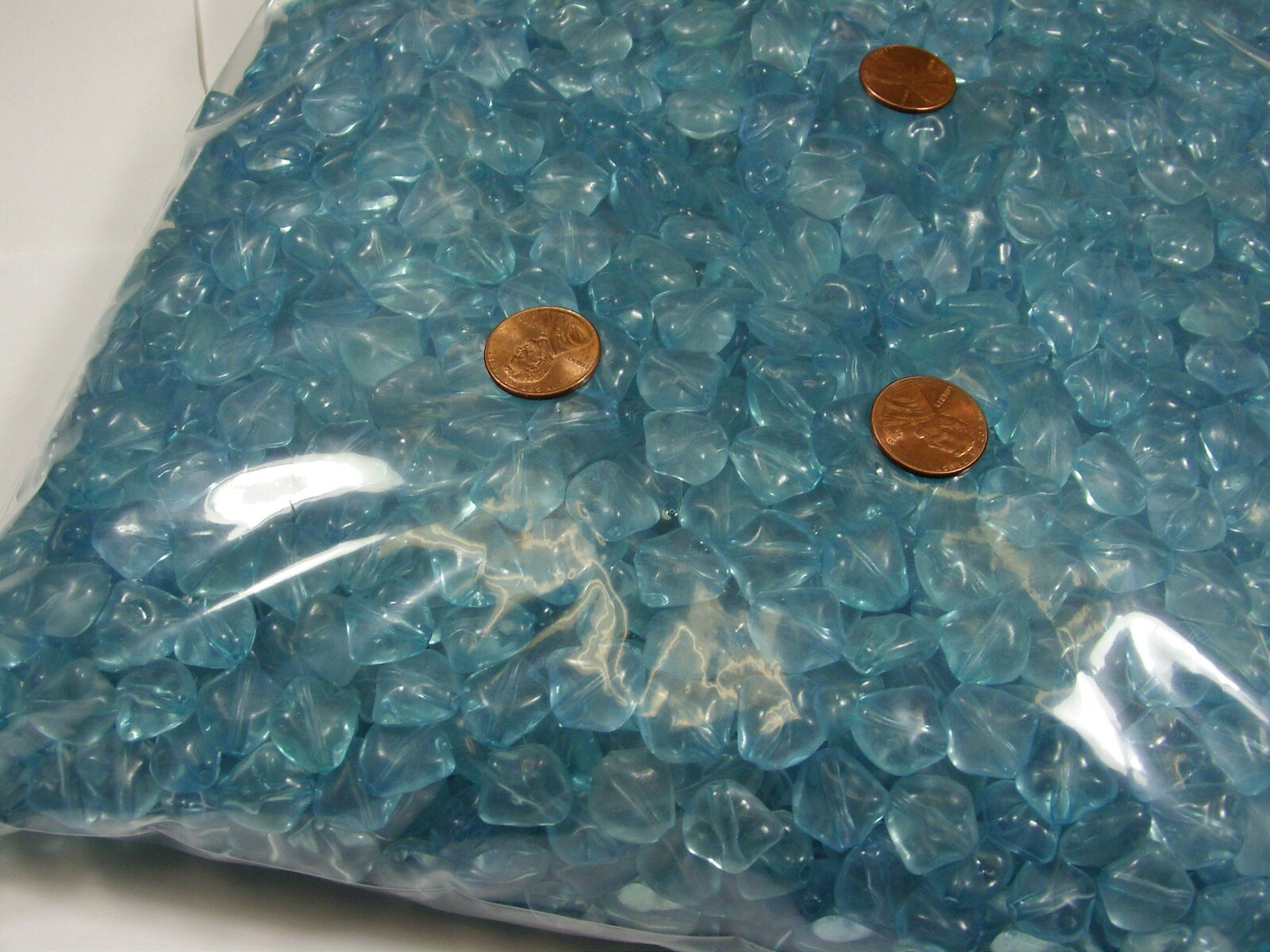 4 Pounds India Blue (7mm x 13mm x 15mm) Acrylic Beads Wholesale Bulk Lot (KD-7)