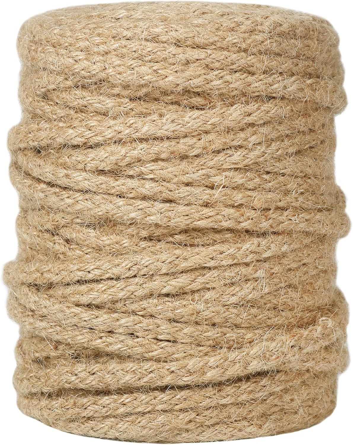 Tenn Well 5mm Jute Twine, 100 Feet Braided Natural Rope, Thick Twine for Craf…