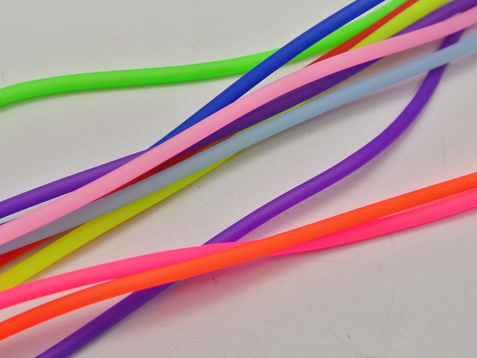 10 Strands X1Meter Color 2mm Hollow Rubber Tubing Jewelry Cord Cover Memory Wire