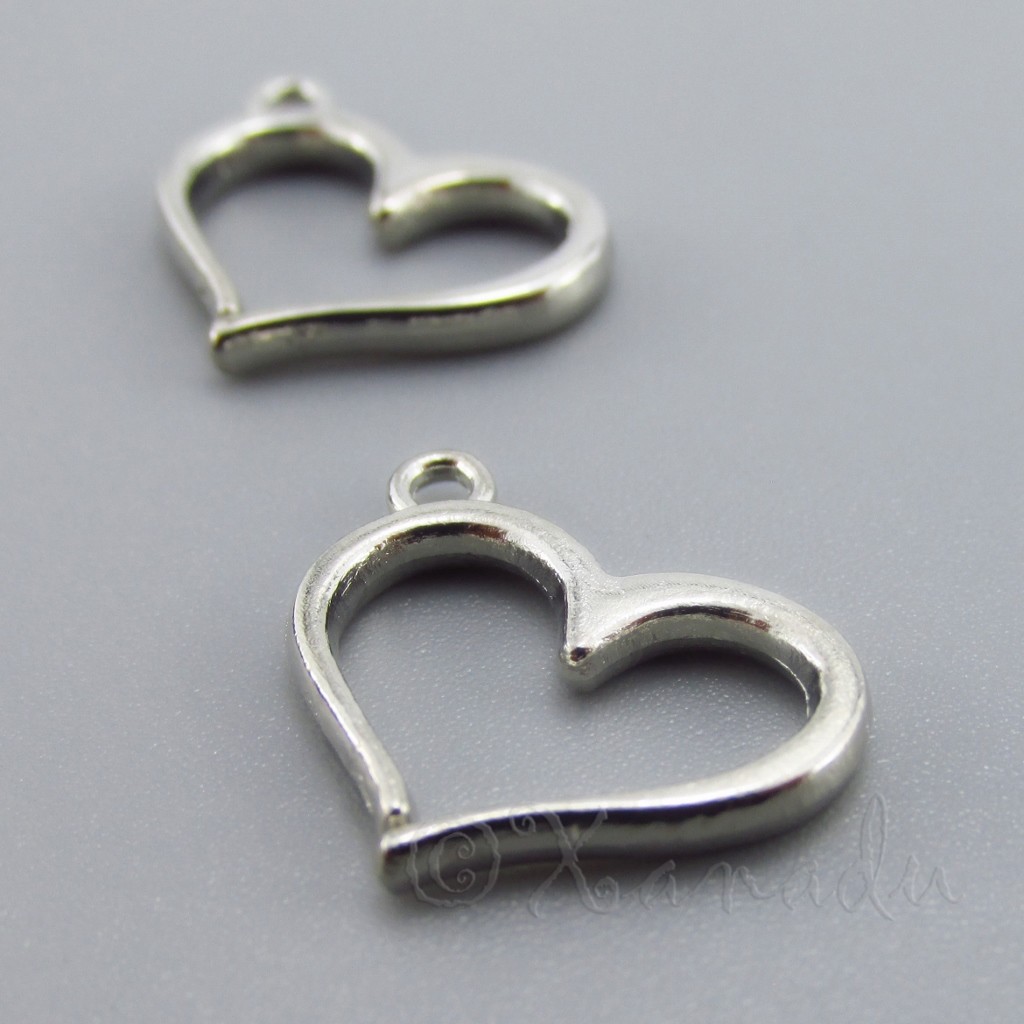 Heart Charms 16mm Wholesale Gold Plated Pendants C2823 – 10, 20 Or 50PCs