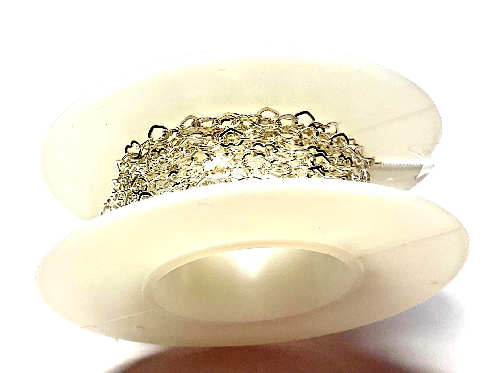 925 Sterling Silver Chain-2 mm Flat Heart -5 ft Length Spool- Made in Italy