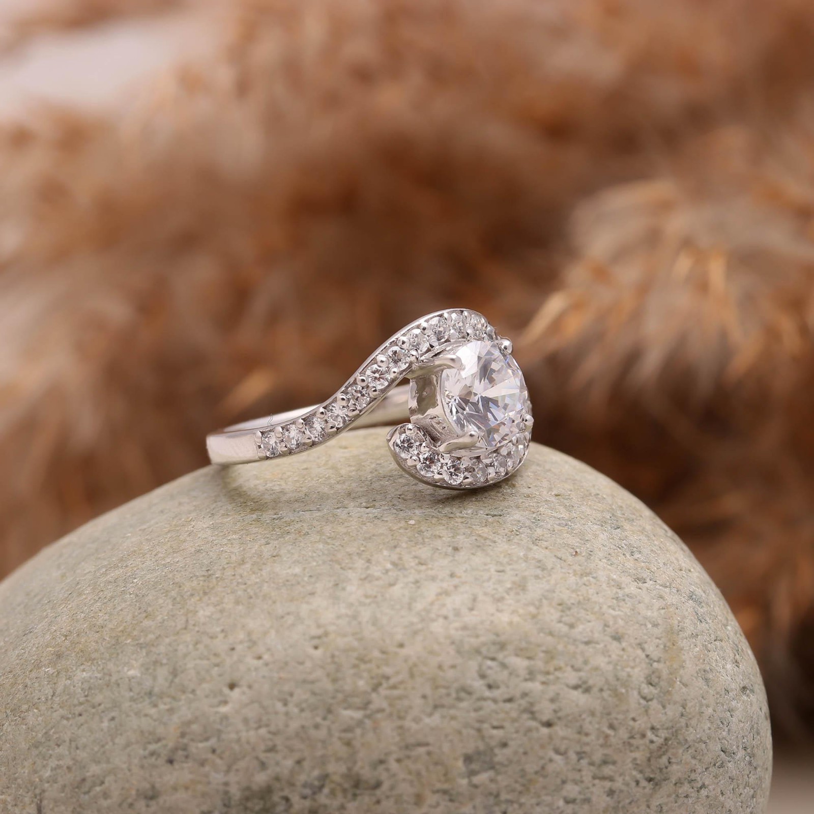 Moissanite Ring 925 Sterling Silver | Round Cut Moissanite Promise Ring