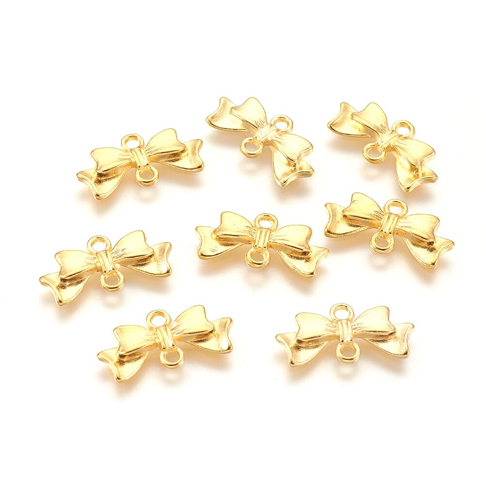 20g Bowknot Golden Alloy Links Connectors for Jewelry DIY Craft Making 20x10mm