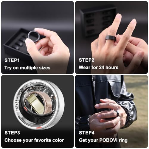 Ring Sizing Kit – Accurate Finger Measurement Tool Smart Ring, Easy to Use,