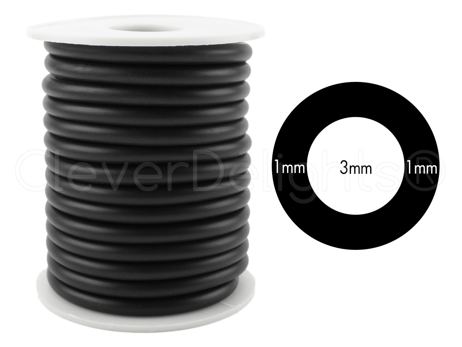 Black Hollow Rubber Tubing – 10 Feet – 5mm Diameter Cord Tube – 3/16 OD x 1/8 ID