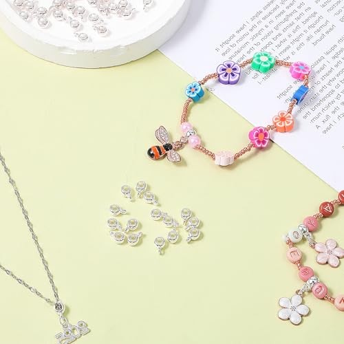150 Pcs Links Bail Beads for Jewelry Making, Alloy Column Spacer Beads,