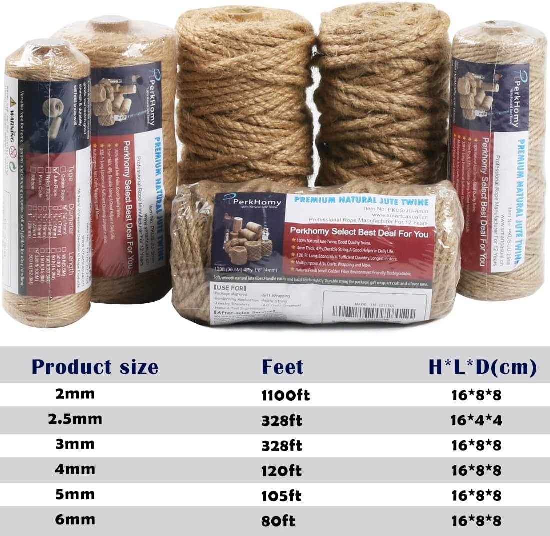 105 Feet of Heavy Duty 5mm Jute Twine – Ideal for Cat Scratchers & DIY Projects