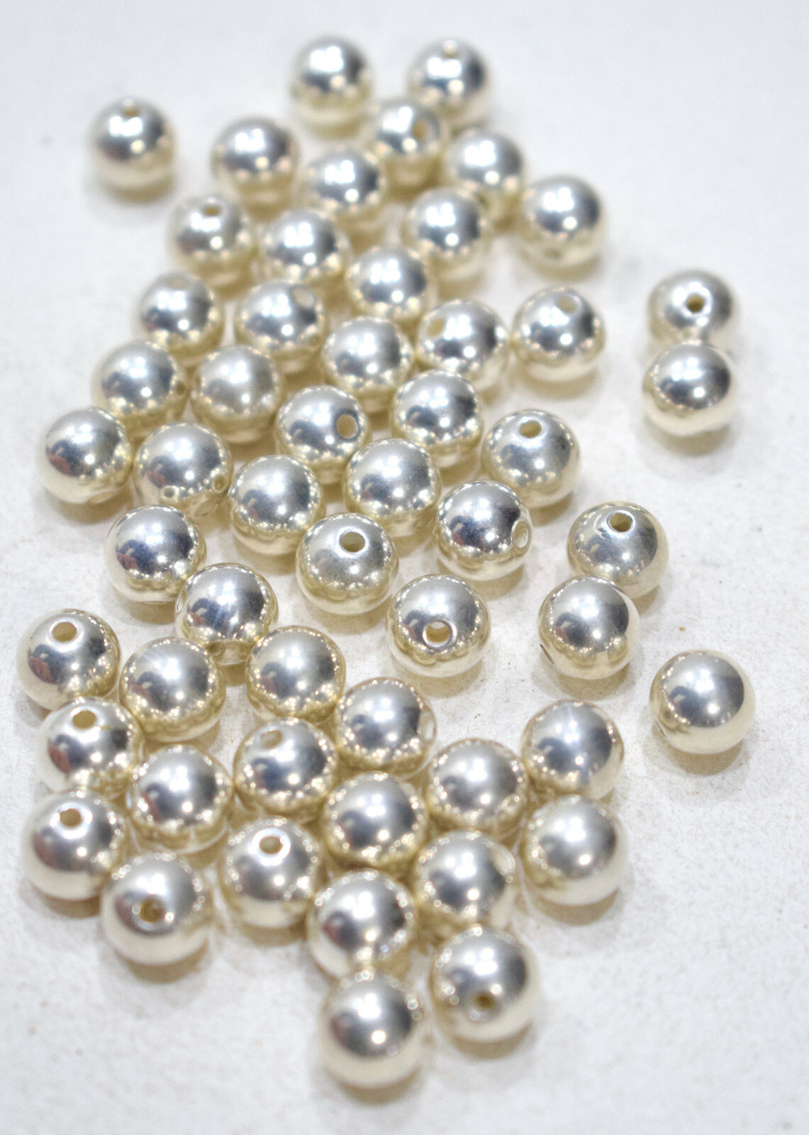 Beads Bright Silver Round Beads 16mm