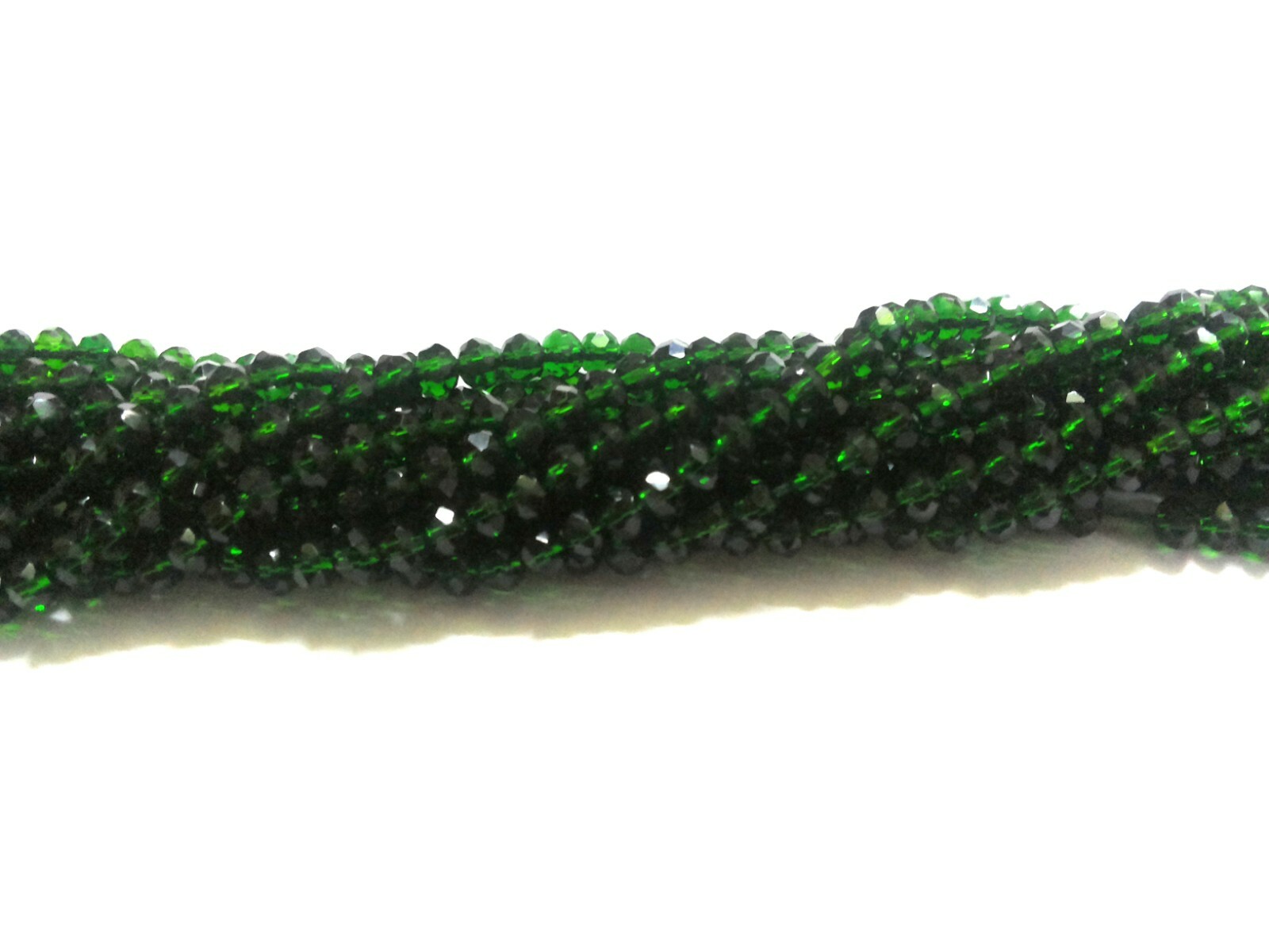 Chrome Diopside Color Quartz Hydro Beads 3-4mm Rondelle Faceted 12″inch 5 Strand
