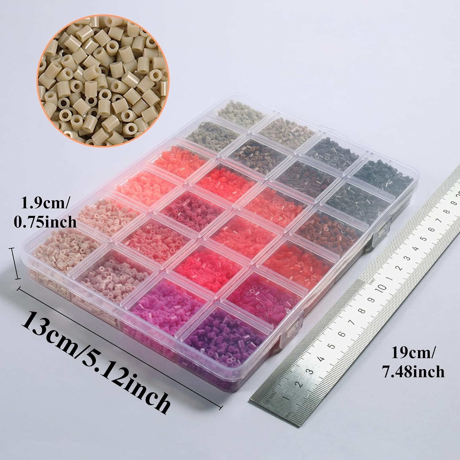 Mini Fuse Beads Kit 24 Colors 2.6mm 10000Pcs Pixel Art DIY Craft Melting Beads