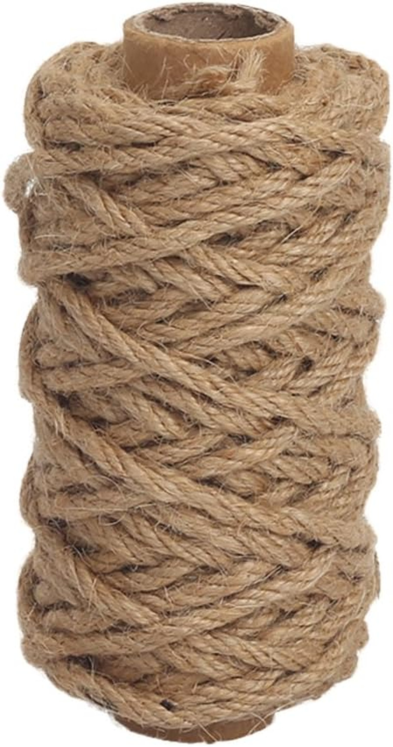 Strong Natural Jute Twine, 4mm Thick 66 Feet Long Jute String Rope Roll for Gard