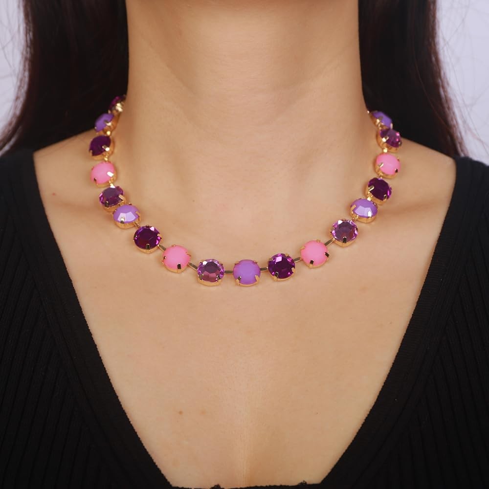 Fashion Prom Shinny Full Rhinestones Choker Necklace Earrings Set Dainty Sexy Bo