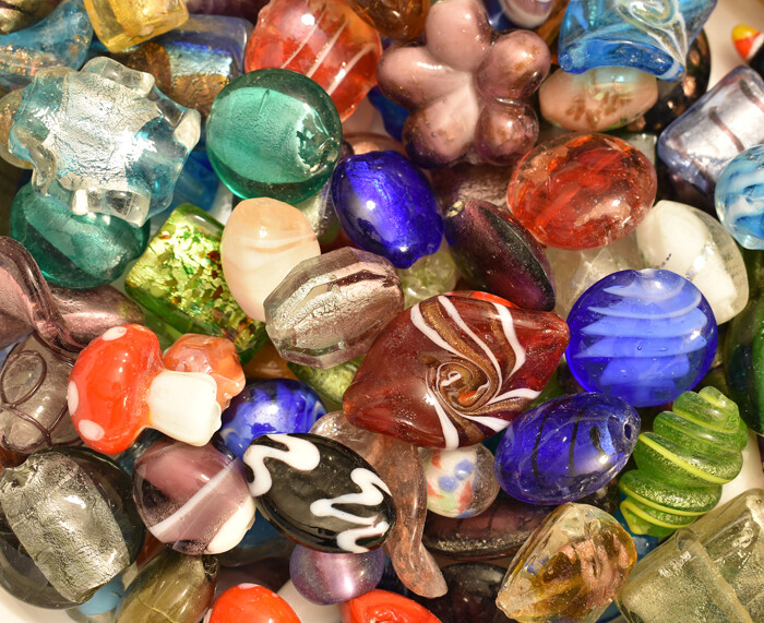Lampwork Beads, 1/2# bulk, Mixed Styles/Colors, Handmade Glass, custom orders