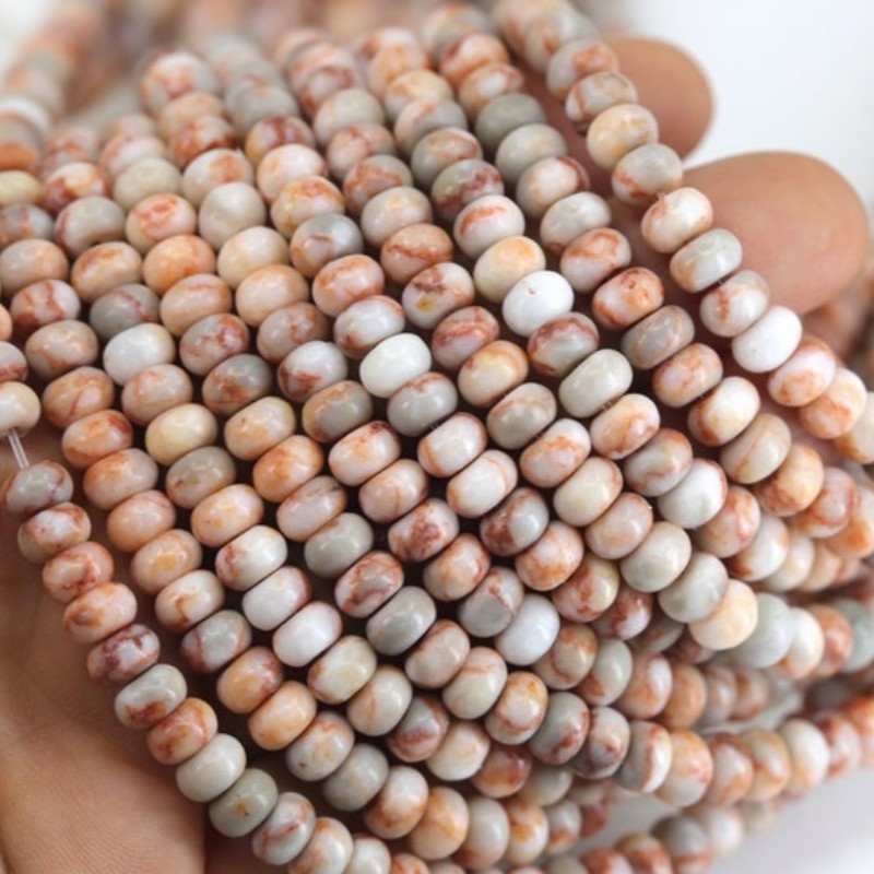 4x6mm Natural Red Spider Web Jasper Rondelle Spacer Beads for Jewelry Making DIY