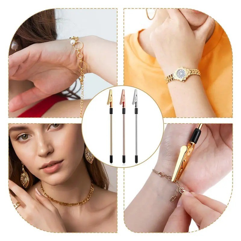 3 Colors Metal Bracelet Helper Tool Easy Jewelry Aid Bracelet Necklace Helper