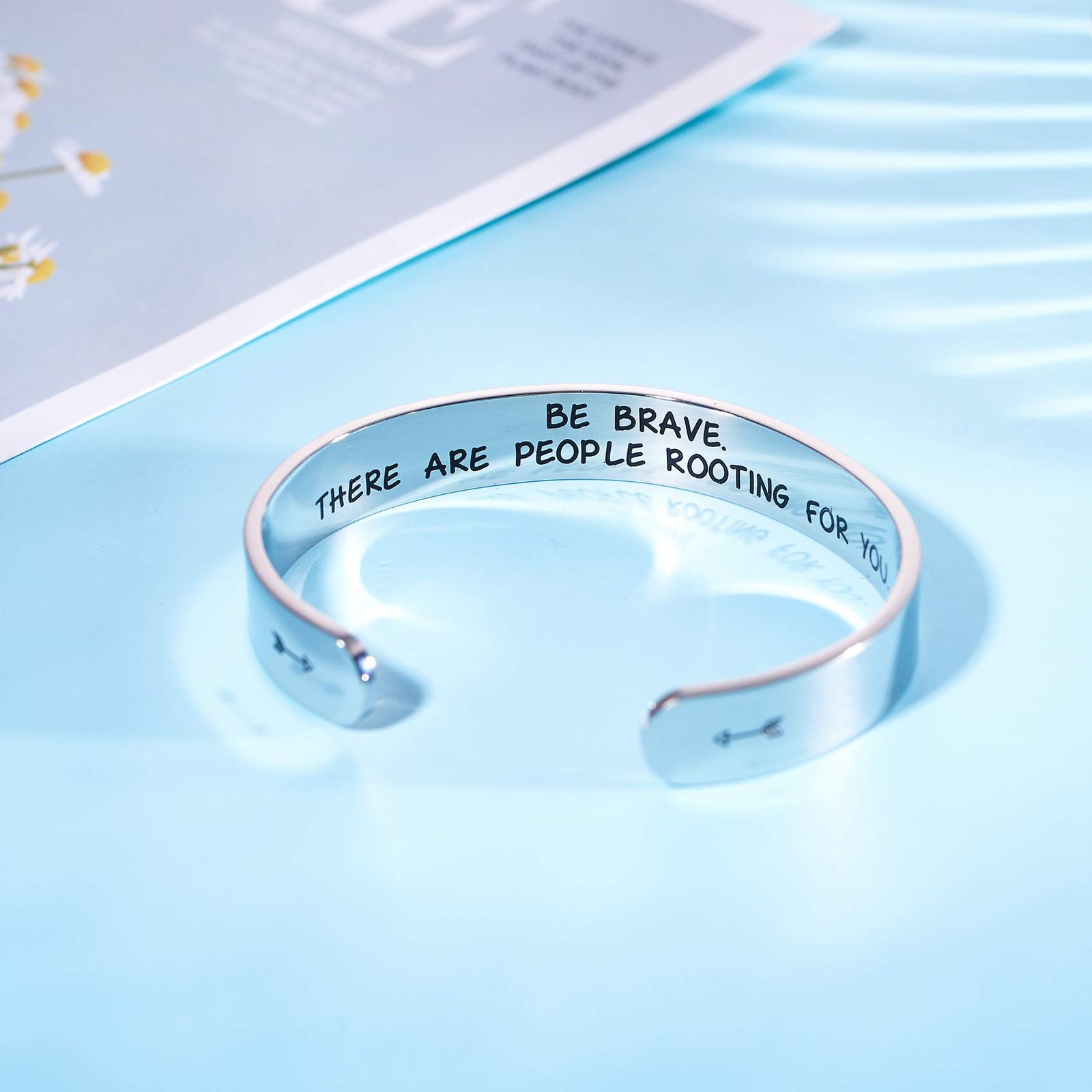 Inspirational Message Warrior Bracelet Jewelry Be Brave There are People Rooting
