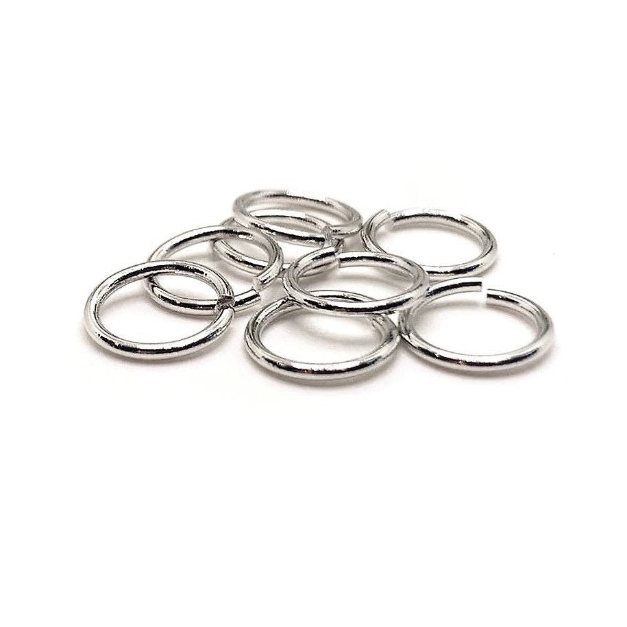 9mm, 17g, Antique Silver Open Jump Rings – US Seller