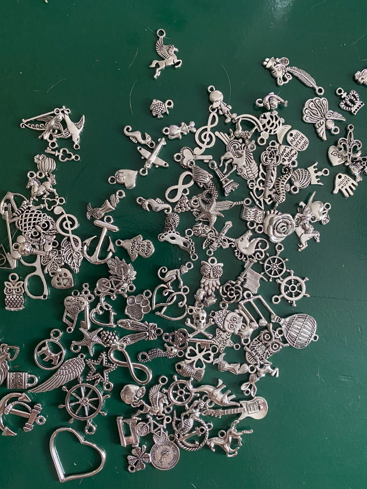 200 PCS Wholesale Bulk Lot Jewelry Making Charms Mixed Smooth Tibetan Silver New
