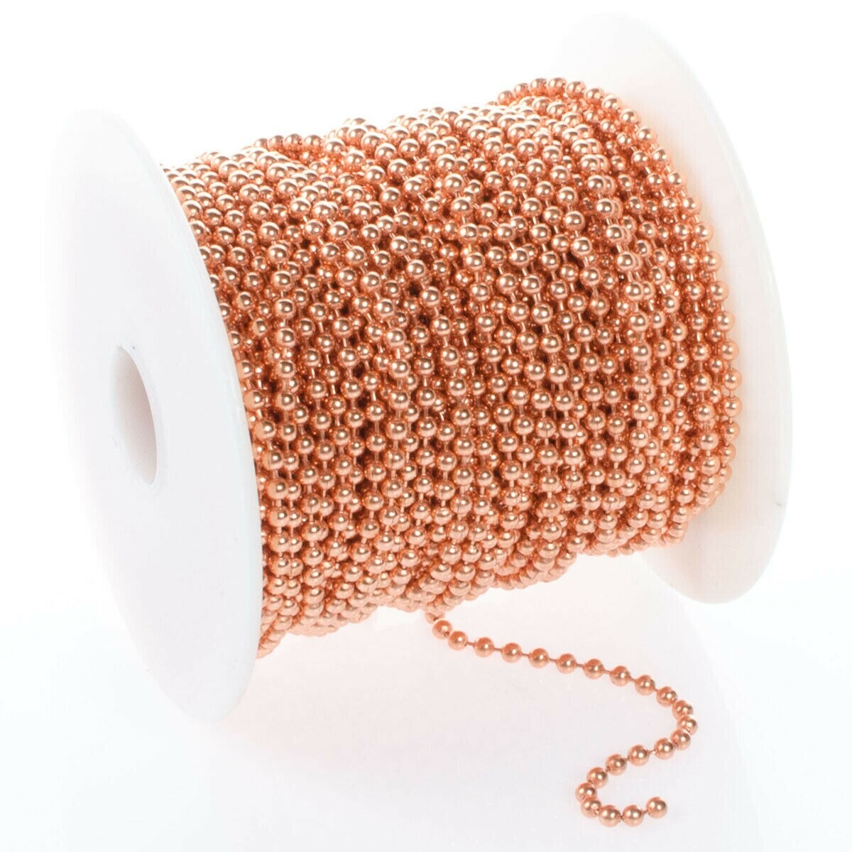 50 Feet 100% COPPER BALL CHAIN 3.2mm /#6 ~ BULK LOT Footage ~ Made in USA ~ 50′